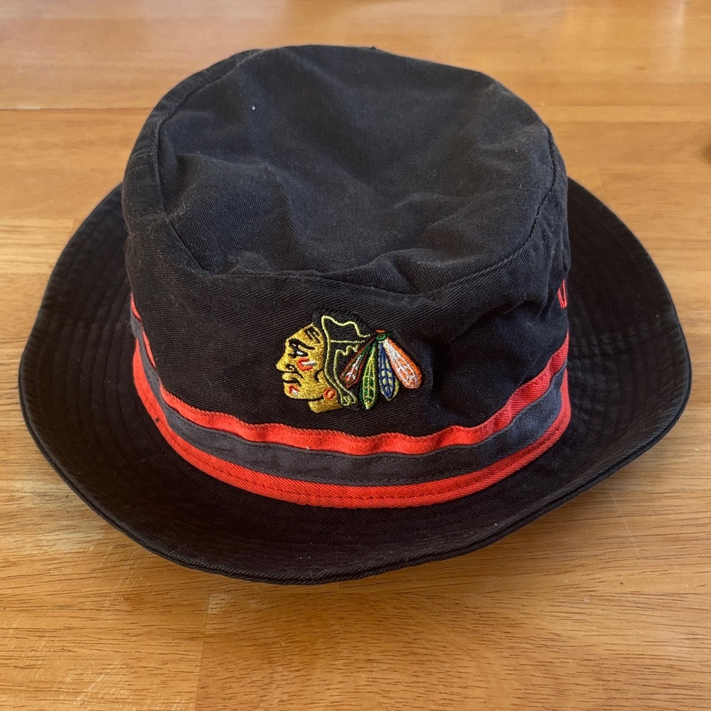 Black and Red Embroidered Bucket Hat
